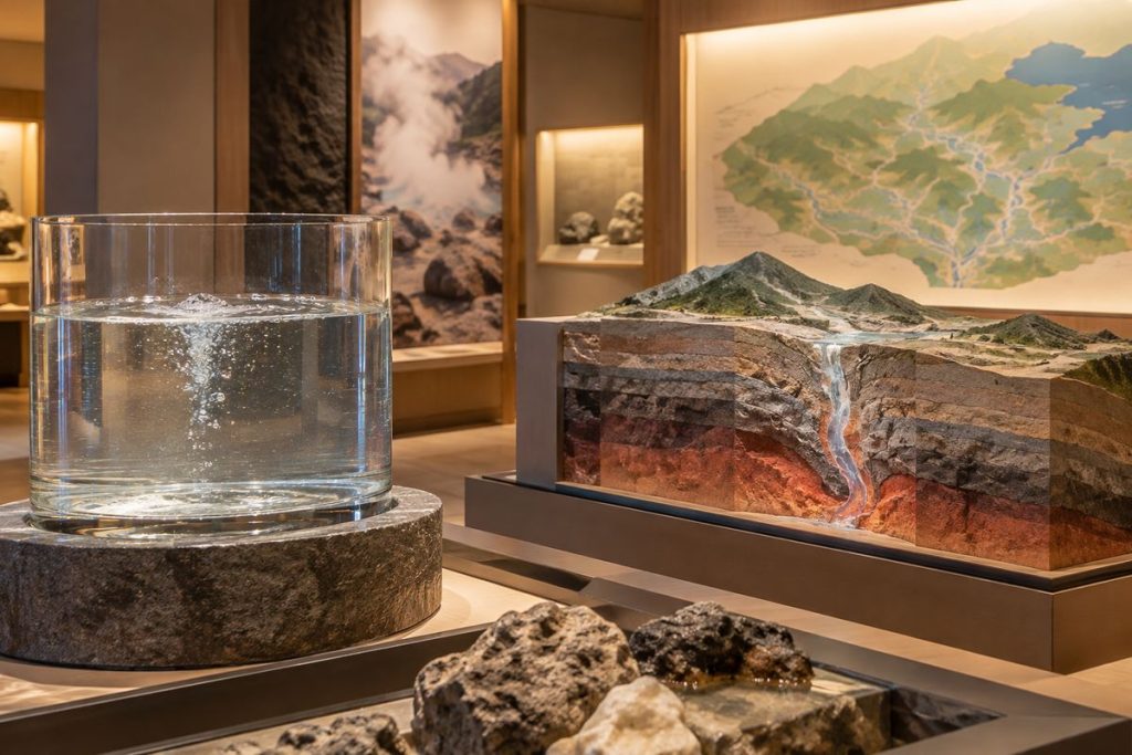 温泉の湧出を紹介する展示模型の生成イメージ