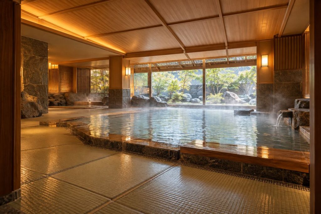 畳を取り入れた温泉浴場の生成イメージ