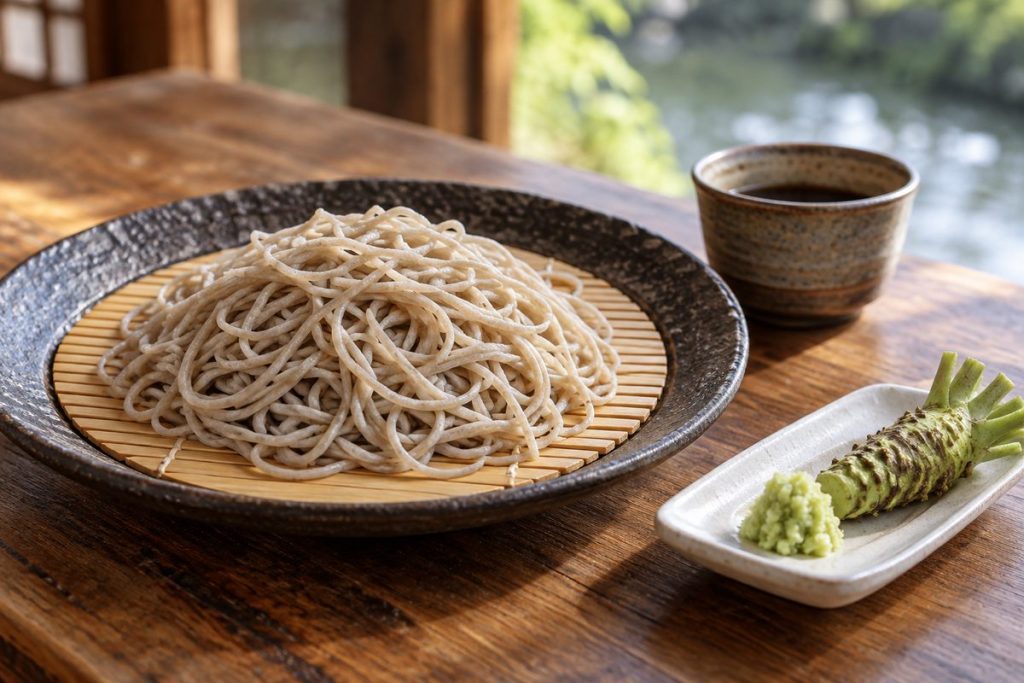 蕎麦正まついの蕎麦を題材にした生成イメージ
