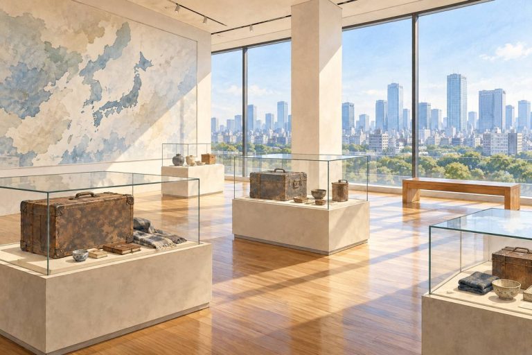 資料と記憶を受け継ぐ展示空間の生成イメージ(実際の平和祈念展示資料館ではありません)