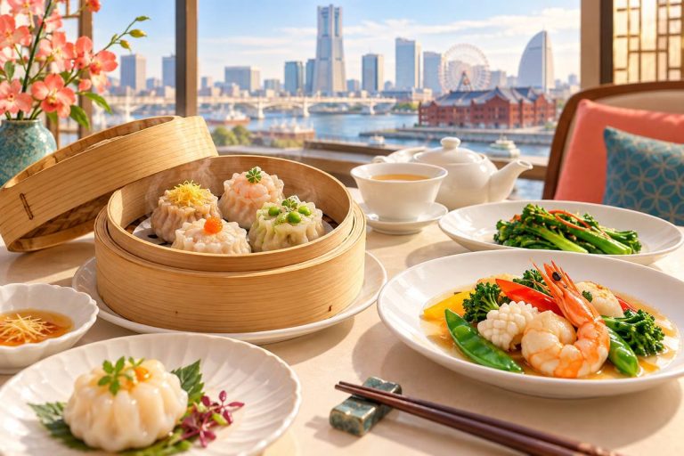 点心と海鮮料理を題材にした広東料理の独自生成イメージ