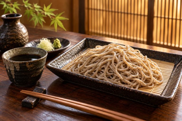 手打そば大庵の石臼挽きそばを題材にした生成イメージ