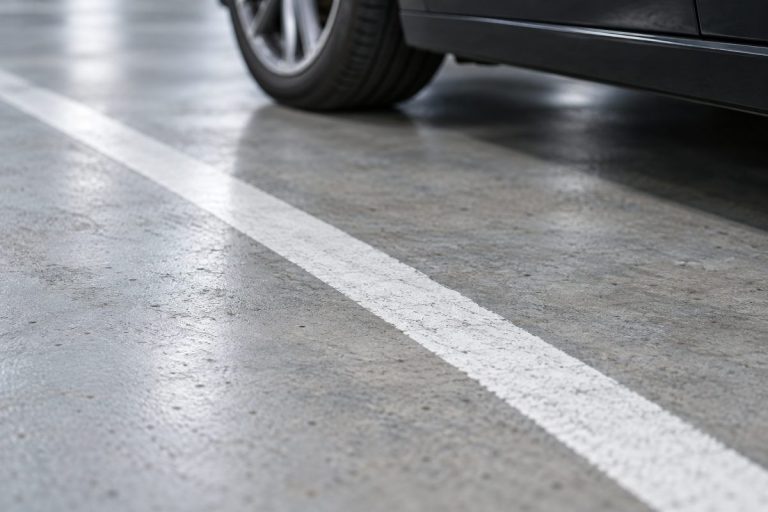 車輪と駐車区画の白線を題材にした生成イメージ