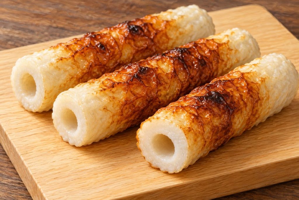 焼き色の付いたちくわの生成イメージ